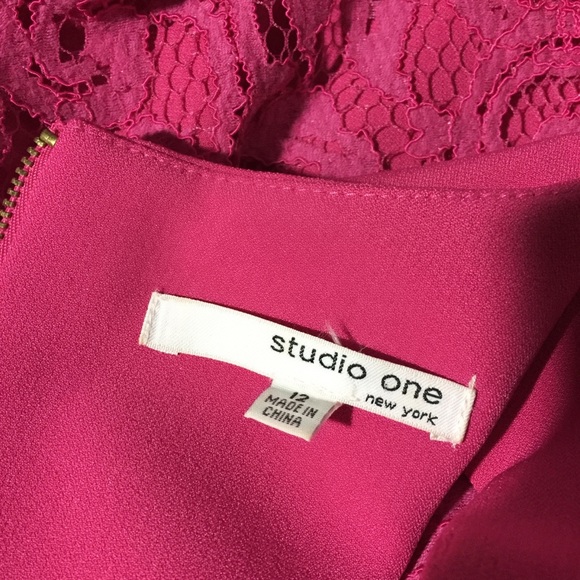 Studio One NY Pink Sheath Dress with Lace Front 12 - Picture 6 of 7